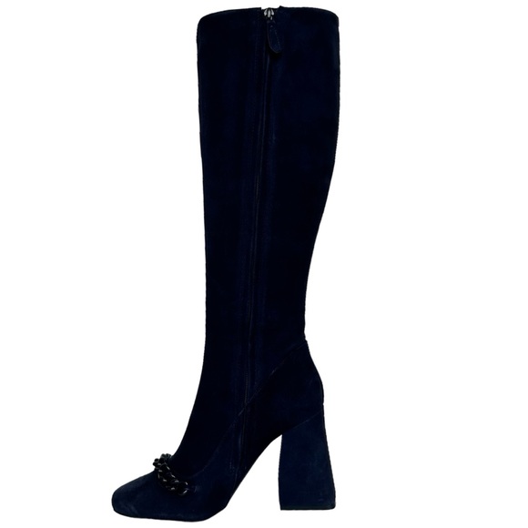 Tory Burch Boots Addison 95 MM Lancaster Suede Royal Navy Blue Size 9 M Medium - Picture 10 of 17